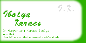 ibolya karacs business card